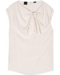 Pinko - Knot-detail Crepe Blouse - Lyst