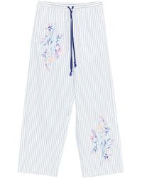 forte_forte - Floral Striped Trousers - Lyst