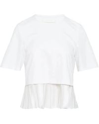 Club21 - Pleated-Hem T-Shirt - Lyst