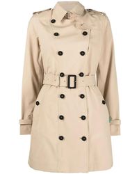 Save The Duck - Double-Breasted Lightweight Trench Coat - Lyst