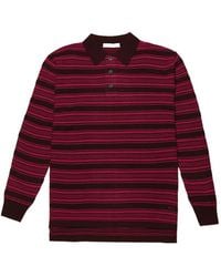 Wales Bonner - Striped Long-Sleeve Polo Shirt - Lyst