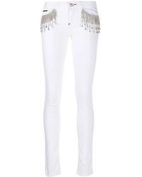 Philipp Plein - Crystal-Fringe Slim-Fit Jeans - Lyst