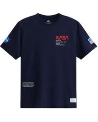 Alpha Industries - Nasa-Logo Crew-Neck T-Shirt - Lyst