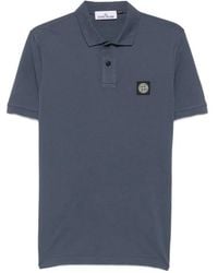 Stone Island - Polo Cintré À Patch Logo En Coton - Lyst