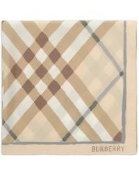 Burberry - Watercolour Check Silk Scarf - Lyst
