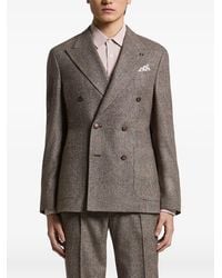 Peserico - Double-Breasted Prince Of Wales Check Jacket - Lyst
