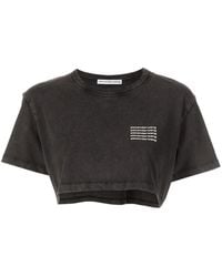 Alexander Wang - Acid-Wash Crop Logo T-Shirt - Lyst