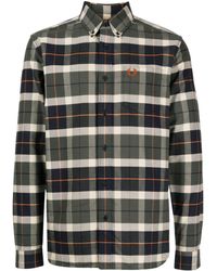 Fred Perry - Logo-embroidered Check Flannel Shirt - Lyst