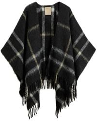 Woolrich - Geborstelde Geruite Cape - Lyst