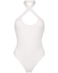 Off-White c/o Virgil Abloh - Off- Halterneck Open-Back Swimsuit - Lyst