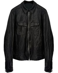 SAN263-1 - Embroidered Leather Jacket - Lyst