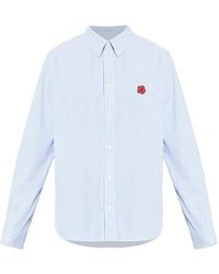 KENZO - Gestreept Overhemd Met Bloemdetail - Lyst