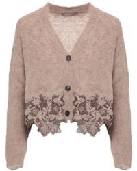 D.exterior - Lace-Trim Cardigan - Lyst