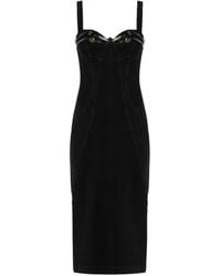 Versace Jeans Couture - Bucked-Belts Denim Midi Dress - Lyst