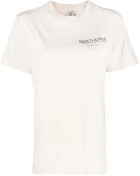Sporty & Rich - Logo-Print Cotton T-Shirt - Lyst
