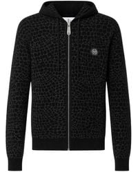 Philipp Plein - Wool Cashmere Zip Hoodie Cocco - Lyst