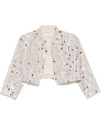 DE SANTIS - Veste Crop À Sequins - Lyst