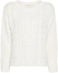 Twinset - Logo-Patch Cable-Knit Jumper - Lyst