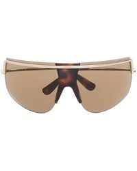 Max Mara Eyewear - Tortoiseshell-Effect Shield-Frame Sunglasses - Lyst