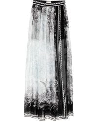 Elie Saab - Printed Chiffon Long Skirt - Lyst