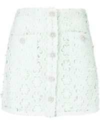 Self-Portrait - Mini Skirt With Lace Detail - Lyst