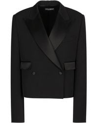 Dolce & Gabbana - Satin-Lapel Wool Gabardine Tuxedo Jacket - Lyst
