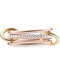 Spinelli Kilcollin - 18kt Yellow And Rose Gold Sonny 3-link Diamond Ring - Lyst