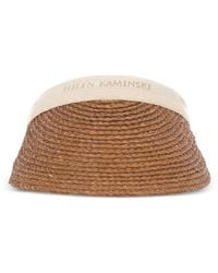Helen Kaminski - Bianca Logo Raffia Visor Hat - Lyst