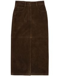 Fortela - Jupe Longue Jasmine En Daim - Lyst