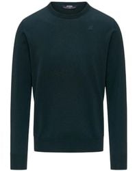 K-Way - Crew-Neck Logo-Patch Sweater - Lyst
