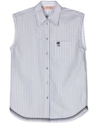 N°21 - Mesh-overlay Cotton Shirt - Lyst