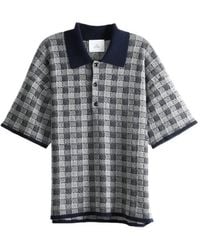 The Elder Statesman - Check-Pattern Short-Sleeve Polo Shirt - Lyst