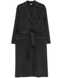Aspesi - Manteau En Laine À Taille Ceinturée - Lyst