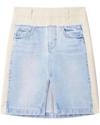 Stella McCartney - Two-Tone Panelled Denim Skirt - Lyst