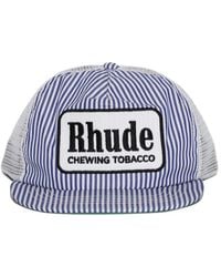 Rhude - Striped Logo-Patch Baseball Cap - Lyst