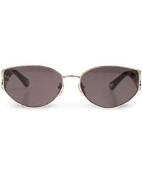 Chloé - Logo-Engraved Oval-Lens Sunglasses - Lyst