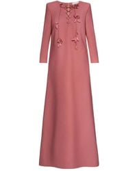 Oscar de la Renta - Abito Lungo A Fiori - Lyst