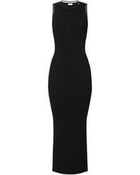Elisabetta Franchi - Ribbed Logo-Detail Midi Dress - Lyst