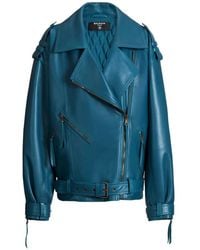 Balmain - Lambskin Leather Biker Jacket - Lyst