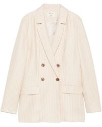 MAISON 123 - Florine Pinstripe Double-Breasted Blazer - Lyst