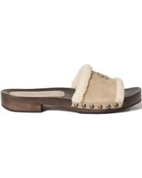 Miu Miu - Shearling Clogs - Lyst