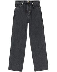 Ganni - Drawstring-Fastening Straight-Leg Jeans - Lyst