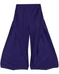 Pleats Please Issey Miyake - Cropped Pleated Wide-leg Trousers - Lyst
