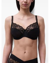 Chantelle - Champs Elysees Embroidered Mesh-Panel Bra - Lyst