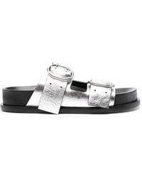 Jil Sander - Double-Buckle Leather Sandals - Lyst