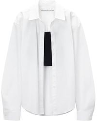 Alexander Wang - Oversized Crop Top Shirt - Lyst
