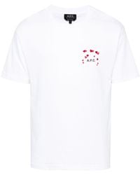 A.P.C. - Katoenen T-shirt Met Logoprint - Lyst