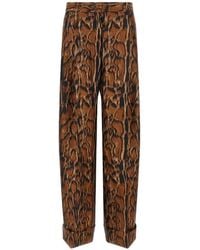 Alberto Biani - Lynx-Print Wide-Leg Trousers - Lyst
