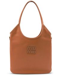 Miu Miu - Ivy Logo-Patch Leather Shoulder Bag - Lyst