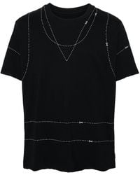 MM6 by Maison Martin Margiela - Stitch-print Cotton T-shirt - Lyst